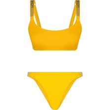Bonesta Swimwear Love Taş Baskılı Sarı Atlet Bikini Takımı