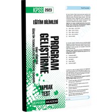 Pegem Akademi Yayıncılık KPSS 2023 Eğitim Bilimleri Program Geliştirme Yaprak Test