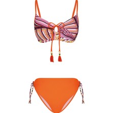 Bonesta Swimwear Geometrik Desenli Balenli Bikini Takımı