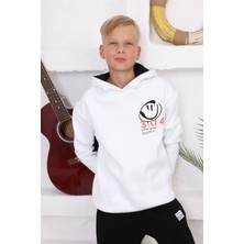 Name Kids 1373 Unisex Çocuk Good Energy Kapüşonlu Içi Şardonlu Sweat