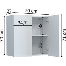 Banos Roomart Cu1 Çok Amaçlı Çamaşır Makinesi Üst Banyo Dolabı - Beyaz