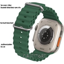 MTK Moveteck Apple Watch Ultra Uyumlu 49MM Kordon Silikon Naylon Kayış Baklalı Bileklik Loop Hasır Ayarlanabilir Kancalı Tokalı Orange Albine Loop Titanium Fit Case