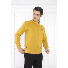 Escetic Escetic Erkek Spor Slimfit, Dik Yaka, 4 Cepli, 4 Mevsim Hardal Eşofman Takımı - 6767
