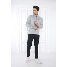 Escetic Escetic Erkek Spor Slimfit, Dik Yaka, 4 Cepli, 4 Mevsim G2 Melanj Eşofman Takımı - 6767