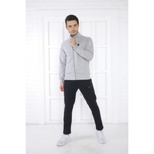Escetic Escetic Erkek Spor Slimfit, Dik Yaka, 4 Cepli, 4 Mevsim G2 Melanj Eşofman Takımı - 6767