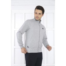 Escetic Escetic Erkek Spor Slimfit, Dik Yaka, 4 Cepli, 4 Mevsim G2 Melanj Eşofman Takımı - 6767