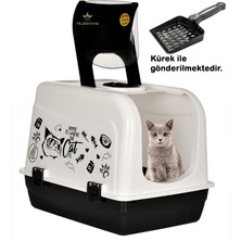 Yıldızhane Kırılmaz Kapaklı Büyük Kapalı Kedi Tuvaleti - Kürek Hediyeli