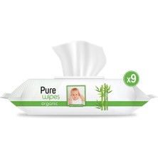 Pure Baby Organik Bambu Özlü Islak Havlu 9×60 (540 Yaprak)