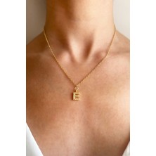 Sose Moda E Harfli Gold Zincir Kolye