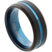 Celikchi Erkek Tungsten Mavi Renk Detay Yüzük