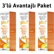 Maxigal Vitamin C, Beta Glukan, Çinko, Vitamin D, Propolis Efervesan Tablet Takviye Edici Gıda 3 Adet