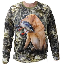 Aldos Uzun Kol Sazlık Desenli Ördekli Avcı ve Outdoor T-Shirt