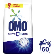 Omo Active Oxygen Toz Çamaşır Deterjanı Parlak Beyazlık En Zorlu Lekeleri İlk Yıkamada Çıkarır 9 KG