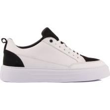 Saillaker’s - Beyaz Deri, Siyah Süet Erkek Günlük Ayakkabı