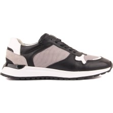 Saillaker’s - Siyah, Beyaz Deri, Gri Süet Bağcıklı Erkek Günlük Ayakkabı