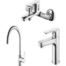 Qua Fiora Lavabo Eviye Banyo Bataryası 3'lü Set