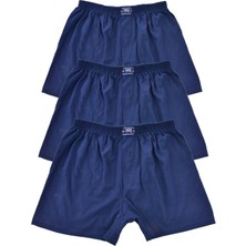 Pemilo 3 Adet Erkek 0008 Pamuklu Düğmeli Boxer Short Lacivert