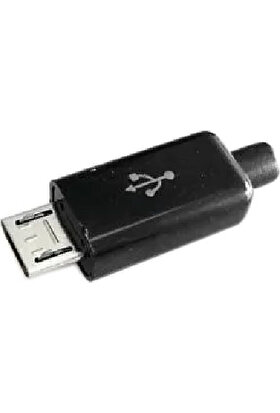 Vigor Micro USB 5 Pin Erkek Soket Mikro USB Şarj Giriş Soketi B Tipi Konnektör Siyah - 10 Adet