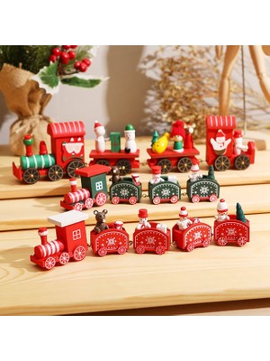 Hediye Biziz Yılbaşı Treni Ahşap Noel Christmas