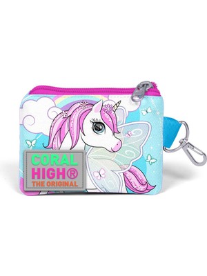 Coral High Kids Mavi Neon Pembe Unicorn Desenli Bozuk Para Çantası 21811