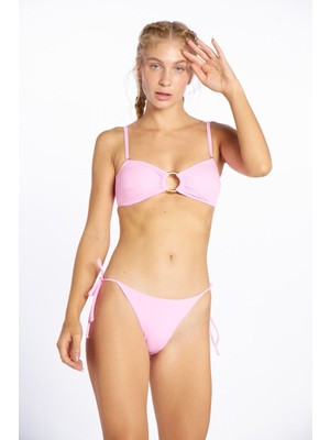 Pierre Cardin Ortası Halkalı Soft Straplez Brazilian Bikini Takım Pembe 217317