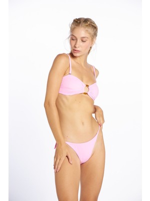 Pierre Cardin Ortası Halkalı Soft Straplez Brazilian Bikini Takım Pembe 217317