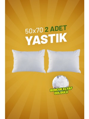 Çınar Reklam Dış Ticaret Defne Serisi 50 x 70 Yastık Boncuk Elyaf Dolgulu 2 Adet