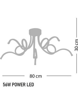 Lamore Home Lucea Günışığı Ledli 5'li Antrasit Plafonyer Avize