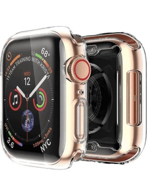 E2M Binano Apple Watch 42MM Silikon Kasa ve Ekran Koruyucu Şeffaf