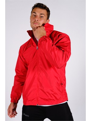 Mets Strike - Unisex Kırmızı Astarlı Spor Yağmurluk - 60YĞM08