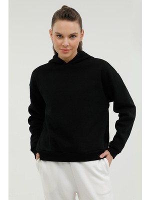 Kinetix W-SDK240 Rachel Back Prın Siyah Kadın Sweatshirt