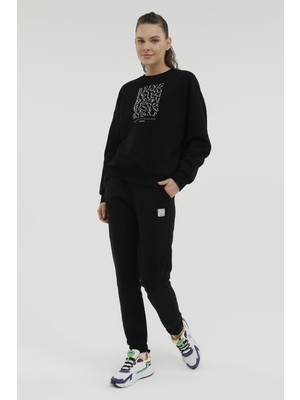 Kinetix W-SDK203 Rachel Slogan Sw Siyah Kadın Sweatshirt