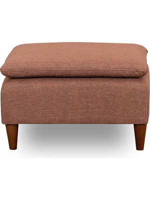 Pafu Lungo Puf 75 x 75 cm - Açık Kahve Keten