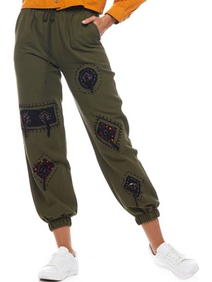 Newbutix Pazen Haki Yamalı Pantolon