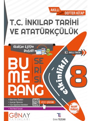 Günay Yayınları Gün&Ay Yayınları 8. Sınıf Bumerang Etkinlikli T.C. İnkılap Tarihi ve Atatürkçülük