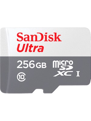 Sandisk Ultra MicroSDXC 256GB Hafıza Kartı Class 10 UHS-I Hızlı Veri Transferi Geniş Uyumluluk
