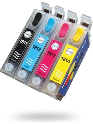 BK Dolu - Epson 1811-T1814 / 1801-1084 Uyumlu Kolay Dolan Kartuşlar - XP-202/ XP-302/ XP-305/ XP-405
