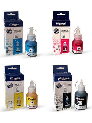 Photoink Brother Bt 6000 Uyumlu 4 Renk Takım Photoınk Plus Mürekkep - Brother T300/T310/T500/T510W/