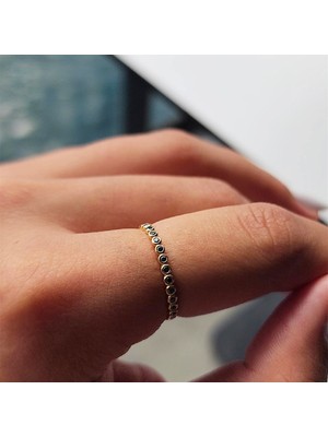 Fasek Gold Tam Tur Altın Yüzük - 14 Ayar Altın Smoky Taşlı Evlilik Alyansı - Günlük Minimal Alyans