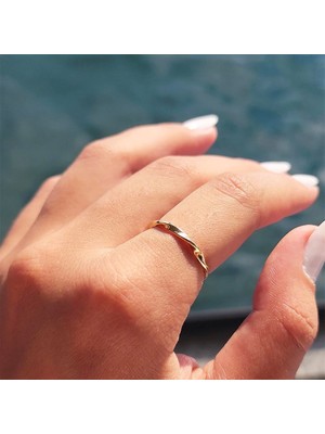 Fasek Gold Taşsız Altın Yüzük - 14 Ayar Altın Minimal Alyans - Hediyelik, Minimal Altın Yüzük