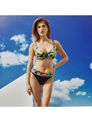 Bonesta Swimwear Renkli Desenli Balenli Bikini Takımı