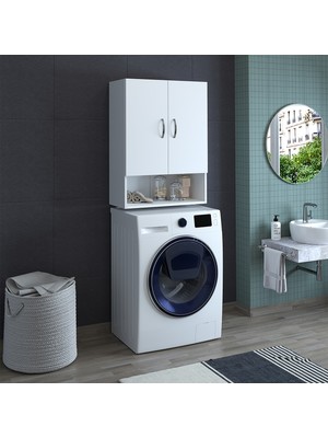 Banos Roomart Cu4 Çok Amaçlı Çamaşır Makinesi Üst Banyo Dolabı - Beyaz
