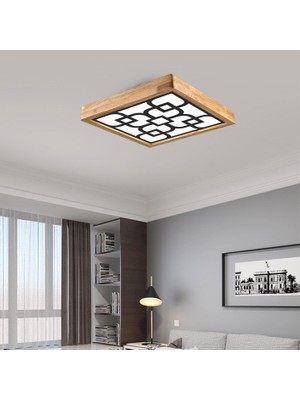 Wood Design World Ahşap Çerçeve Tavan LED Aydınlatma( 60X60CM)