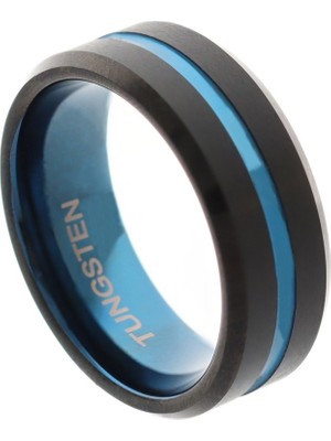 Celikchi Erkek Tungsten Mavi Renk Detay Yüzük