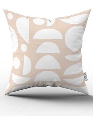 Cango Home Çift Taraflı Krem Beyaz Bohem Iskandinav Geometrik Desenli Dijital Baskılı Kırlent Kılıfı CGH1212