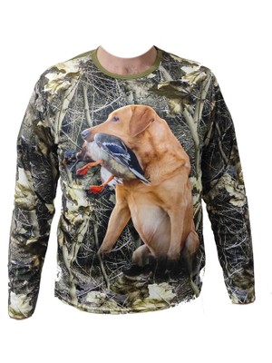 Aldos Uzun Kol Sazlık Desenli Ördekli Avcı ve Outdoor T-Shirt