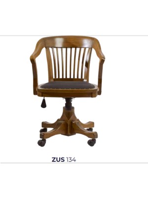 Bengi Ticaret Sandalye ZUS134 Yarım Kolçak Kafes Model Amortisör Klasik Makam Koltuk Dönerl Parlak Ceviz El Yapımı 19870