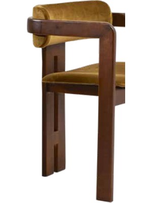 Bengi Ticaret Sandalye ZUS128 Üç Ayak Model Tam Kolçak Ahşap Kayın Iskelet Rahat Oturum Baby Face Kumaş El Yapımı 19864