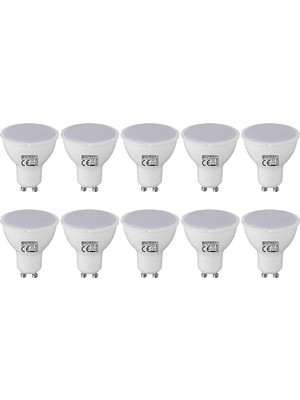 Repplam 10LU Paket GU10 8W - 64W Beyaz Işık LED Ampul Çanak Spot Ampul 560 Lümen