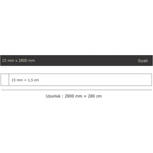 15 x 2800 mm Siyah Sibu Aynalı Pleksi Şerit Mobilya Süsü